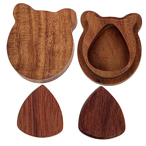 UPKOCH Holzplektren Für Gitarre Mit Aufbewahrungsbox Gitarrenplektrenhalter Aus Holz Aufbewahrungsbox Für Gitarrenplektren Organizer Für Plektren Mit Etui Behälteretui Für Gitarrenzubehör von UPKOCH