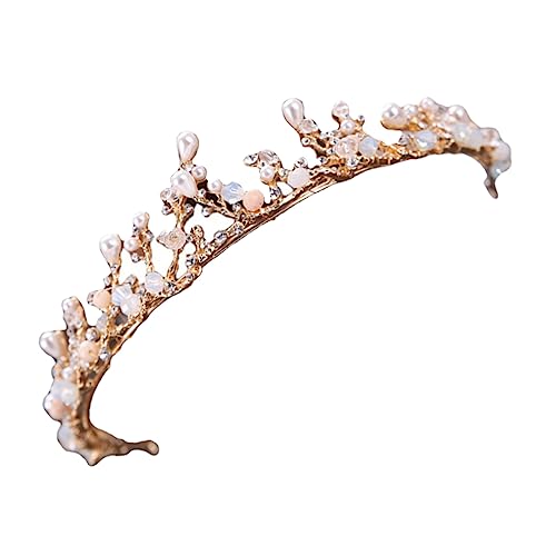 UPKOCH 1stk Goldene Kinderkrone Braut Kopfschmuck Braut Stirnband Frauen Barock Kristall Braut Kinder-tiara Miniatur-arztzubehör Brautkrone Kombination Handbuch Mädchen von UPKOCH