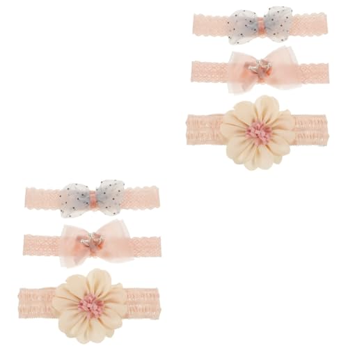 UPKOCH 2 Sätze 3Tlg Schleife Stirnband Stirnbänder für kleine Mädchen Blumen-Baby-Stirnband haarschmuck Haargummi Bowknot-Stirnband Kopfschmuck für Kinder die Blumen Kopfbedeckung Zubehör von UPKOCH