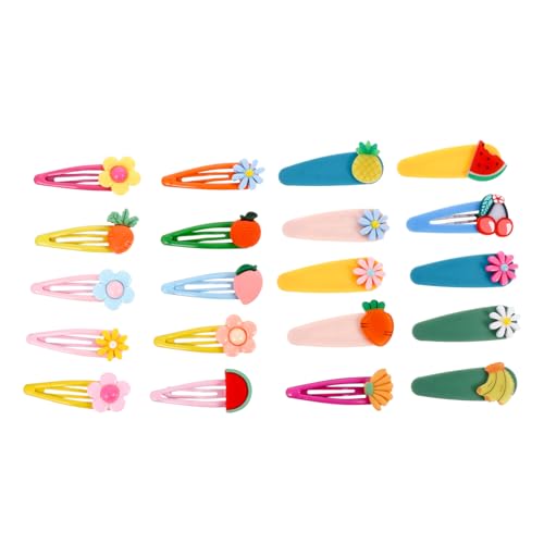 UPKOCH 2 Sätze Fruchtblumen-Haarspange Kinder-Schnappclip Baby Mädchen Haarschmuck Kinderhaarspangen für Mädchen Haarnadel Schnappclip für Baby Kinder Snap Hairgrip Knopf Ausgabekarte von UPKOCH