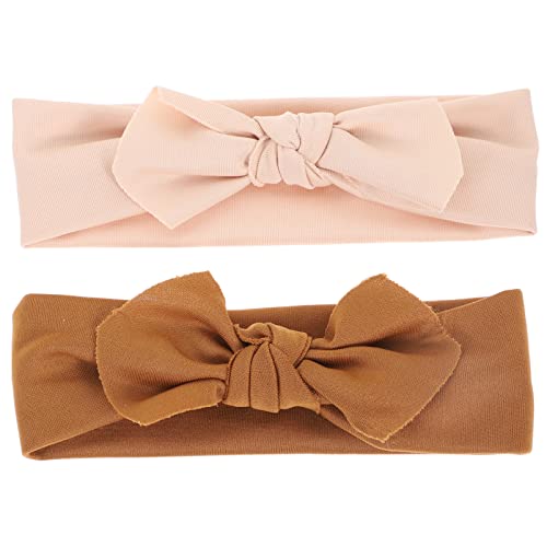 UPKOCH 2 Stück Haarband mit Elastischer Schleife Kopfbedeckung für Mädchen für Babypartys und Beige und Braun und Hautfreundlich von UPKOCH