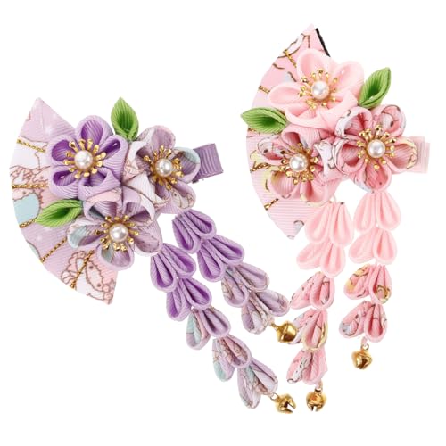 UPKOCH 2 Stück Japanischer Haarschmuck mit Blumen Tasseln Elegante Haarklammern im Kimono Stil Kunstvoll Gefertigte Haarnadeln für Damen Traditioneller Vintage Look für Hochzeit und von UPKOCH