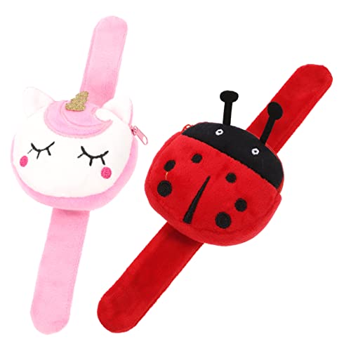 UPKOCH 2 Stück Kuschelarmband mit Geldbörse für Plüsch Slap Armband im Tierdesign Weiß Marienkäfer Lustiges für Jungen und Mädchen für Partys und von UPKOCH