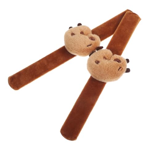 UPKOCH 2 Stück Kuscheliges Plüsch Schnapparmband mit Tiermotiv Weiches Hautfreundliches Stoffarmband Vielseitiges Partyspielzeug und für Strapazierfähiges Bequemes Klatscharmband von UPKOCH