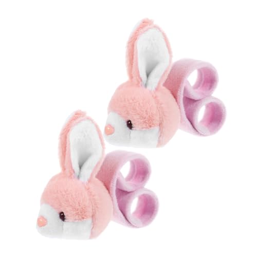 UPKOCH 2 Stück Niedliche Plüsch Schnapparmbänder mit Kaninchenmotiv Leichtes Robustes Partyspielzeug für Kindergeburtstag Tier Motto Partyzubehör als Geburtstags Mitgebsel von UPKOCH