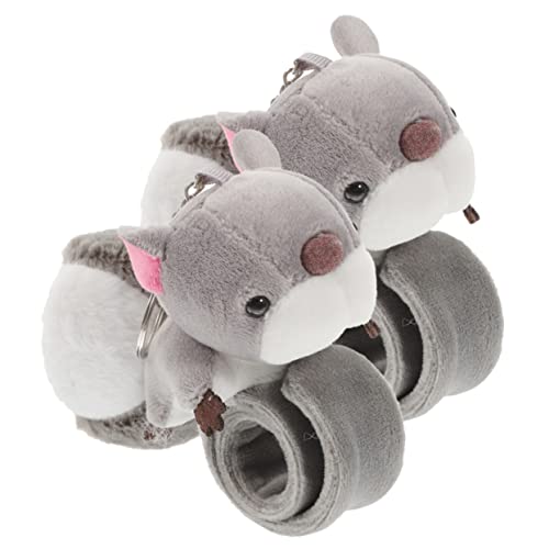 UPKOCH 2 Stück Plüsch Klatscharmband Eichhörnchen Weiches Stofftier Armband Leichter Komfort Partygeschenk für Kindergeburtstag und Kinderfest von UPKOCH