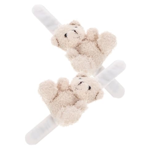 UPKOCH 2 Stück Plüsch Tier Slap Armbänder Cartoon Bär Handgelenk Band für Spaßige Party Dekoration Tiermotiv Snap Bracelets für Jungen und Mädchen von UPKOCH