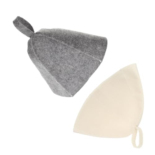 UPKOCH 2 Stück Sauna Filzhaube für Damen und Herren Atmungsaktive Dicke Badekappe zum Schutz vor Hitze Schnell Feuchtigkeitsabsorbierend Passend für Erwachsene Weiß von UPKOCH