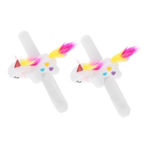 UPKOCH 2 Stück Teiliges Plüsch Snap Armband Einhorn mit PP Baumwolle Gefüllt Kinderfreundliches Leichtes Party Armband für Geburtstagsfeiern und Kostümpartys Weiches Langlebiges von UPKOCH