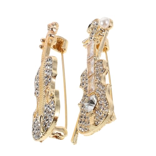 UPKOCH 2 Stück Violin Brosche Musik Schmuck Mode Anstecker für Damen Kleidung Tücher Hüte Leicht Tragbar Vielseitig für Musikliebhaber von UPKOCH