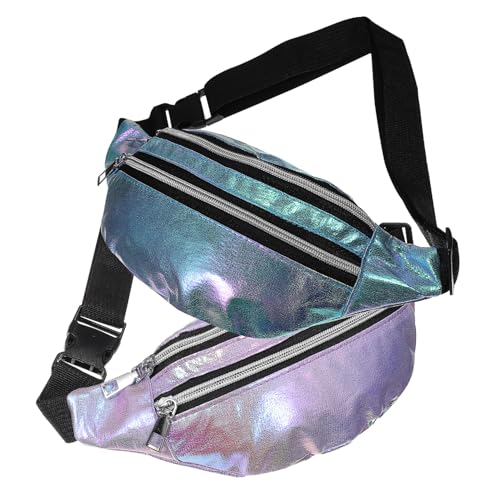 UPKOCH 2 Stück wasserdichte Damen Gürteltasche aus Oxford Verstellbare Hüfttasche mit Großer Kapazität Fanny Pack für Sport Outdoor Reisen in Lila und Blau von UPKOCH
