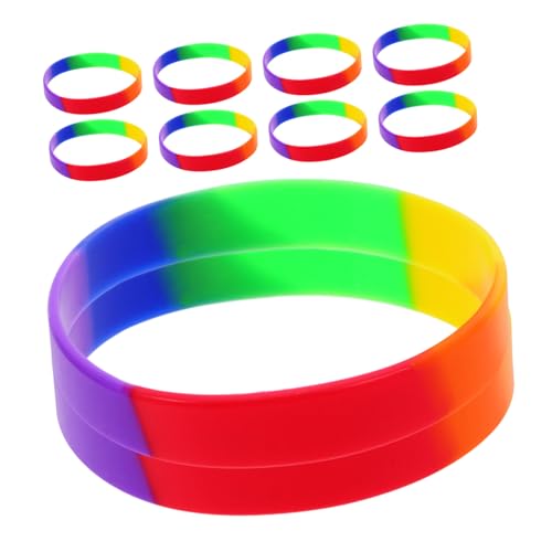 UPKOCH 20 Stück Teiliges Bunte Silikon Armbänder Langlebig Passend für Erwachsene Regenbogenfarben Symbol für Lgbt Pride Month und Partydekoration von UPKOCH