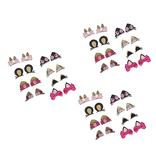 UPKOCH 24 Paare Haarschmuck für Kinder haarspange kinder haarklammer kinder haar klammern set Haarnadel Haarspangen mit Hasenohren Haarspangen für Kinder Pailletten Ausgabekarte von UPKOCH