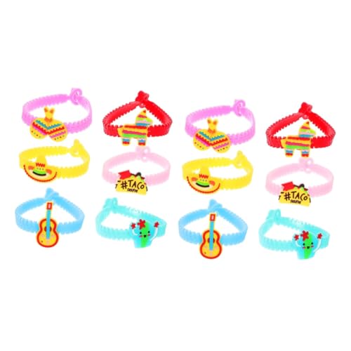 UPKOCH 24 Stck. PVC Fiesta Armbänder Bunte Cartoon Handgelenkbänder für Mexikanische Partys als Partygeschenke für und Feiern von UPKOCH
