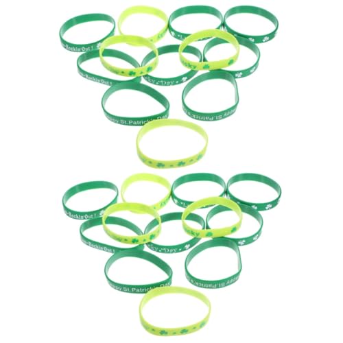 UPKOCH 24 Stk Kleeblatt-Armband herren armband Gründekor Armbänder für draußen St. Patrick's Day Partybevorzugung Mode schmücken Zubehör Make-up-Kostüm-Requisiten Mann Kieselgel von UPKOCH