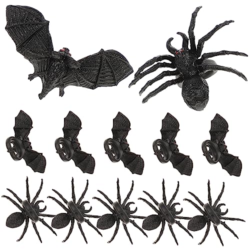 UPKOCH 24st Spinnenfledermaus-ring Gefälschtes Spinnenspielzeug Halloween Party Falsche Spinnenringe Horrorringe Gruseliger Ring Gothic-ring Retro-dekor Kleiner Ring Jahrgang Kind Plastik von UPKOCH