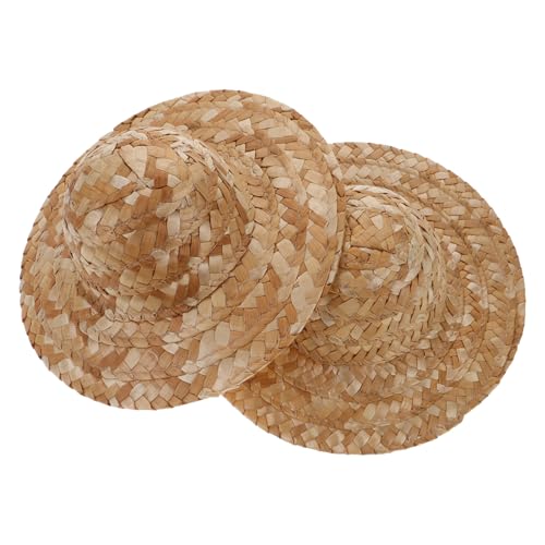 UPKOCH 2Er-Set Puppen-StrohhüTe, 23 Cm, Handgemachte Diy-BastelzubehöR, Unvollendete StrohhüTe Zum Bemalen, Perfekt FüR Dekoration Und Puppen-Outfits von UPKOCH