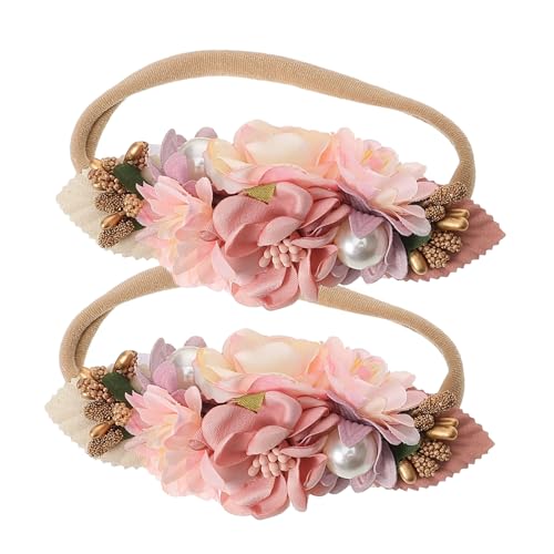 UPKOCH 2St Stirnband silk hair ties kinder stirnband Haarschmuck für Mädchen Blumenstirnband für Babymädchen Babygeschenke Blumenstirnband für Kleinkinder kopfschmuck die Blumen von UPKOCH