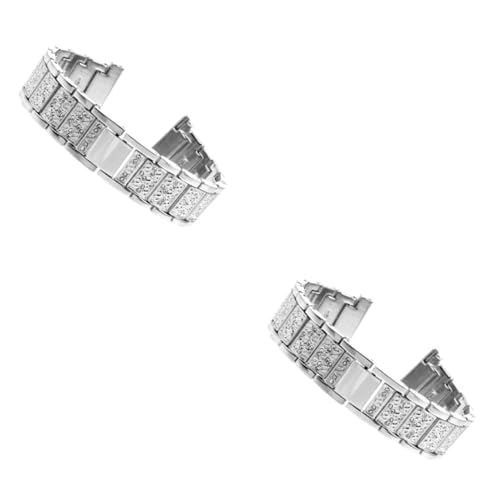 UPKOCH 2St Gurt Diamantarmbänder für Frauen Kettenarmband für Damen Kristallband Uhrenarmband uhrenarmbänder Strassarmband für Damen Armbänder Zubehör Kleid Komponente Aluminiumlegierung von UPKOCH