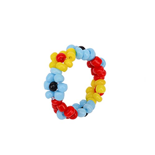 UPKOCH 2st Moderinge Blumenhandschmuck Kindergeburtstagsgeschenk Für Mädchen Handgefertigte Ringe Perlen Ringe Mädchenringe Weben Südkorea von UPKOCH