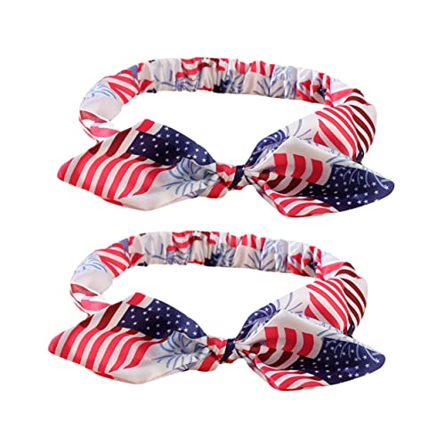 UPKOCH 2St Stirnband mit amerikanischer Flagge Mädchen Haarschmuck elastische Haarbänder haarschmuck hair accessories Haarschmuck für Babys Haarband Schleife-Stirnband von UPKOCH