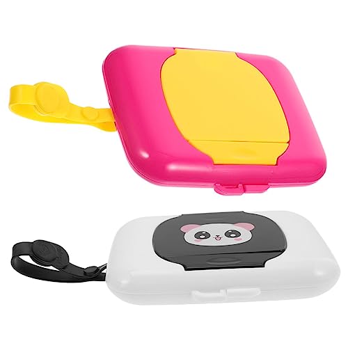 UPKOCH 2stücke Feuchttücherspender Mit Schlichtem Design Tragbarer Halter Für Babytücher Aufbewahrungsbox Für Feuchttücher Zufälliger Stil Passt Kinderbett Kinderwagen Esstisch von UPKOCH
