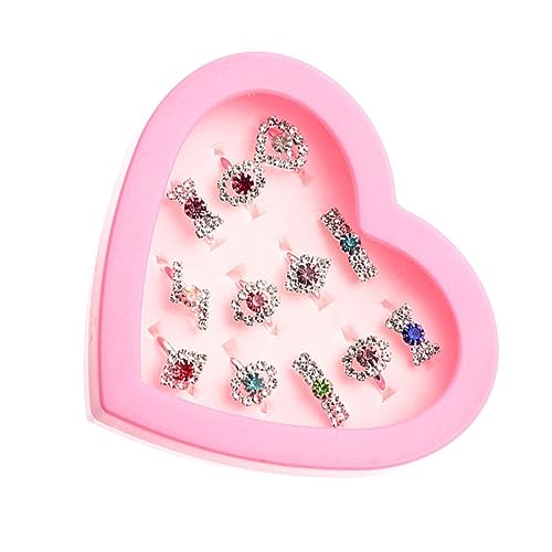 UPKOCH 3 Sätze Kinderring Mädchenspielzeug Kinderspielzeug Edelsteinringe Spielzeug Prinzessin Spielzeug Spielzeuge entzückende Ringe Fingerringe Kristall Diamant-Ring Herz-Box Schmuck von UPKOCH