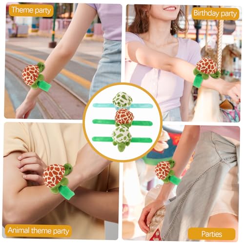 UPKOCH 3 Stück Teiliges Plüsch Schildkröten Schnapparmband Kuscheltier Armband aus Weichem Langlebigem Material Leichtes Bequemes Party Accessoire für Sichere Handgelenk Spielspaß von UPKOCH