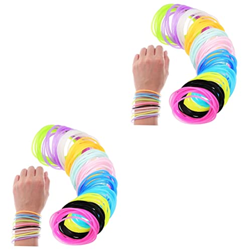 UPKOCH 300 Stk Silikonarmband Rüschensocken Damen sensorisch Farbe uhrenarmbänder Haarbänder Haargummis aus Silikon Armbänder aus Silikon Gelee Stirnband Neonlichter Handring Kieselgel von UPKOCH