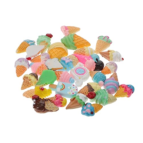 UPKOCH 30st Essen Und Spielen in Miniatur Charm Halter Für Halskette Kawaii Eis Perle Flatback-knöpfe Aufkleber Süßigkeiten-anhänger Charms-perlen Mini-sammelalbum Handyhülle Harz Kuchen von UPKOCH