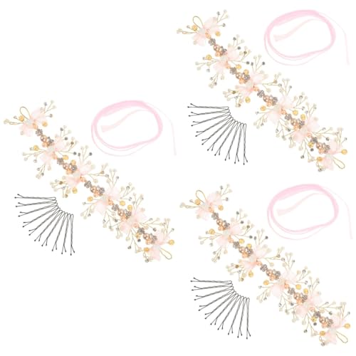 UPKOCH 3St Krone Haarschmuck für Kinder Brautgeschenke Strassschmuck Haargummi Haarschmuck für die Hochzeit Hochzeitskopfschmuck für die Braut Mädchen Strass Stirnband Blumen schmücken von UPKOCH