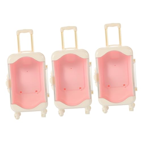 UPKOCH 3St Mini-Koffer Reisespielzeug für Kinder Lichthausdekorationen für zu Hause Mädchenspielzeug interaktives Spielzeug Wohnkultur Spielzeug für Kleinkinder Gepäckkoffer für Puppe von UPKOCH