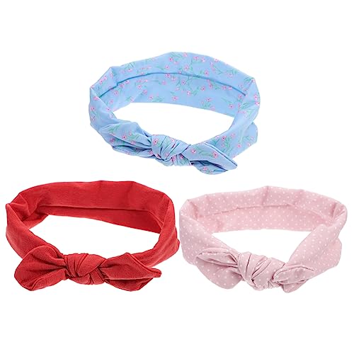 UPKOCH 3St Stirnband geknoteter Turban Haargummis mit Schleifen stirnbänder kinder haarschmuck elastische Haargummis Haarschmuck für Babys Kopfbedeckung für Babys haarband von UPKOCH