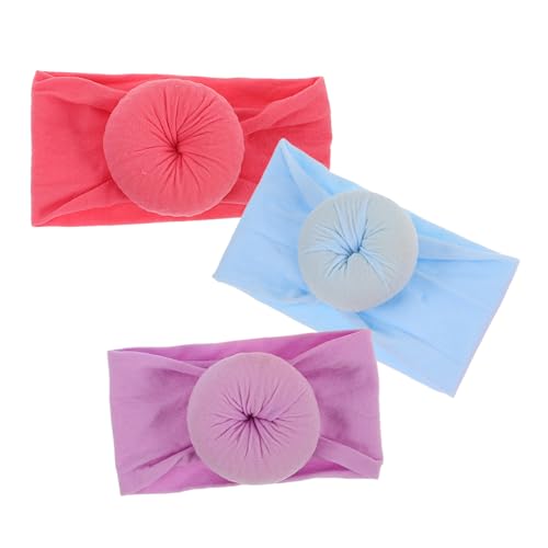UPKOCH 3stücke Nylon Stirnbänder Für Junge Mädchen Weiche Donut-stirnbänder Für Kleinkinder Süße Kopfbedeckungen Bequeme Haar-accessoires Für Neugeborene Und Mädchen von UPKOCH
