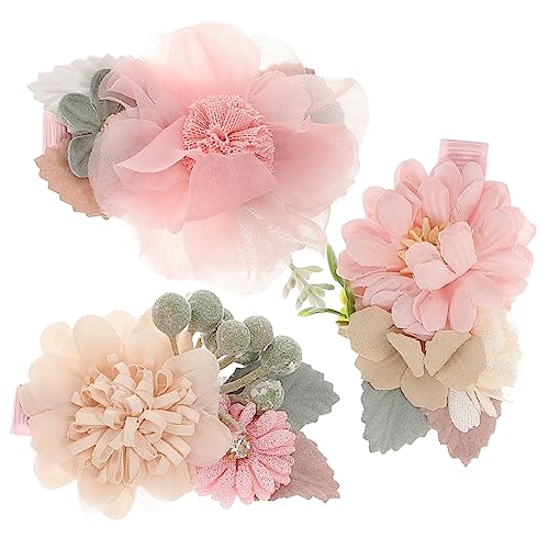 UPKOCH 3st Haarspange Blumenklauenclips Weihnachtsdekoration Haarschmuck Mit Blumen Haarspange Für Kleinkinder Haarspangen Kinder Haarzubehör Blumenmädchen Baby Metall Krawatte von UPKOCH