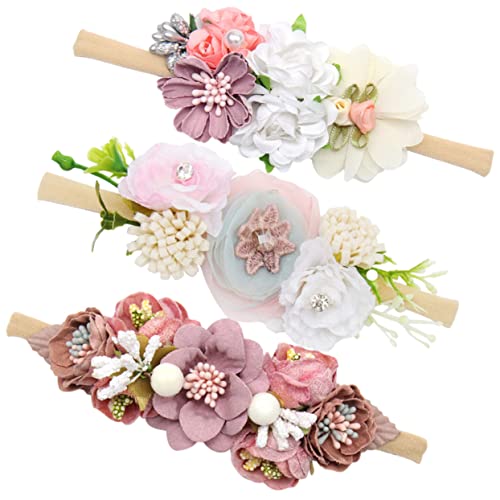 UPKOCH 3stücke Teiliges Haarband Mit Blumen Elastische Mädchen Accessoires Für Neugeborene Geburtstagsfeiern Fotoshootings Und Feiertage von UPKOCH
