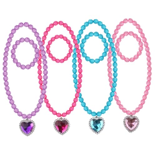 UPKOCH 4sätze Kette Für Kleine Mädchen Armbandset Für Junge Mädchen Schmuckset Mit Halskette Und Armband Für Mädchenspielzeug Edelsteinset Für Kleinkinder Kinderschmuck Für Geschenk Für k von UPKOCH