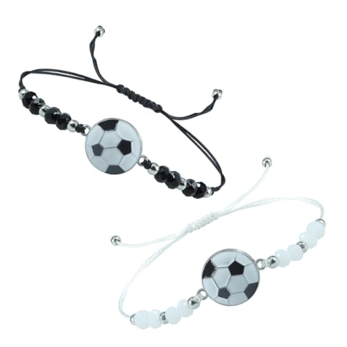 UPKOCH 4 Stk. Verstellbare Fußballarmbänder für Damen und Herren Dekorative Sport Accessoires in Leichte Freundschaftsarmbänder mit Robustem Verschluss Fußball Schmuckstücke von UPKOCH