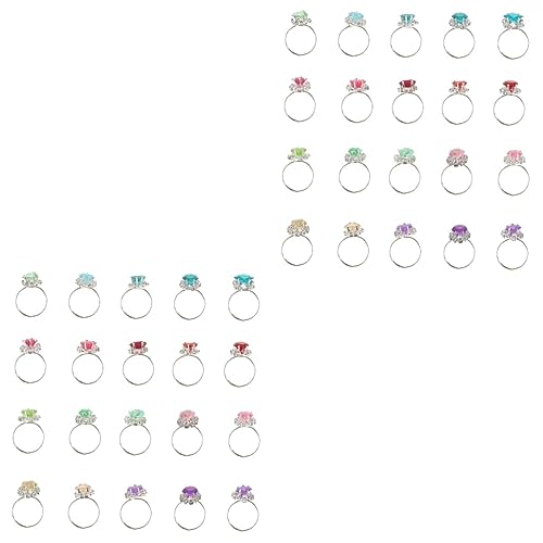 UPKOCH 40 Stk Nachahmungsdiamantring für Kinder verstellbare Ringe für kleine Mädchen Strumpffüller für Mädchen Mädchenspielzeug Kinderspielzeug Geschenke Spielzeuge Dekorativer Ring Mode von UPKOCH