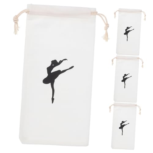 UPKOCH 4stücke Ballett-tanzschuhtasche Mit Kordelzug Für Damen Und Mädchen Aufbewahrungstasche Aus Strapazierfähigem Canvas-Material Für Ballettschuhe Und Tanzaccessoires von UPKOCH