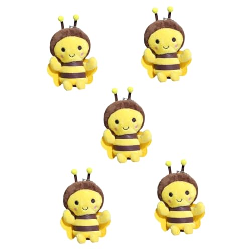 UPKOCH 5 Stück Süßer Plüsch Bienen Schlüsselanhänger Leichter Anhänger für Taschen und Schlüssel Perfektes für Bienenliebhaber und Kinderzimmerdekoration von UPKOCH