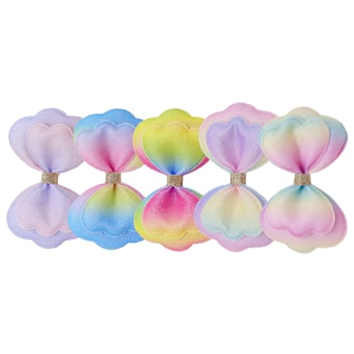 UPKOCH 5 Stück Teiliges DIY Doppellagig Farbverlauf Stoffschleifen Haarschmuck Bastelzubehör für Kleidung Taschen Dekoration von UPKOCH