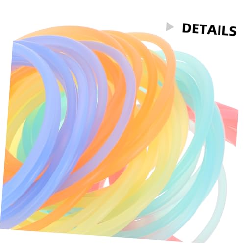 UPKOCH 50 Stück Teiliges Bunte Nachtleuchtende Silikonarmbänder und Elastische Haargummis Sanftes Material Vielseitig als Armband und Haargummi für Outdoor Spiele Karneval und von UPKOCH