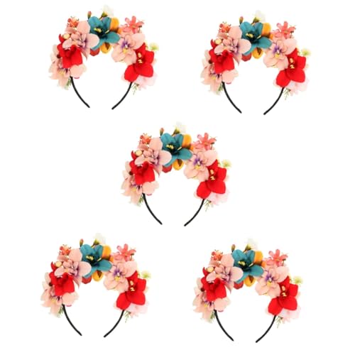 UPKOCH 5stücke Blumenkranz Haarband Mit Künstlichen Blumen Verstellbarer Haarschmuck Für Hochzeiten Und Partys Elegantes Floral Headpiece Für Mädchen Und Damen von UPKOCH