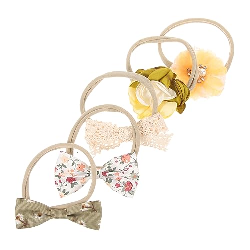 UPKOCH 5stücke Stirnbänder Mit Schleifen Und Blumendekor Elastisch Für Kleinkinder Und Junge Mädchen Robuste Materialien Und Sicher Haar-accessoires Für Festliche Outfits Und von UPKOCH