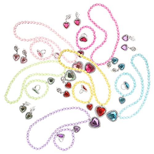 UPKOCH 6 Sätze Mädchen Schmuckset Kinderschmuck Kleinkind Schmuck Kleine Mädchen Verkleiden Schmuck Kinderkostümschmuck Kleine Mädchen Schmuck Mädchenschmuck Schmuck Anziehen Harz von UPKOCH