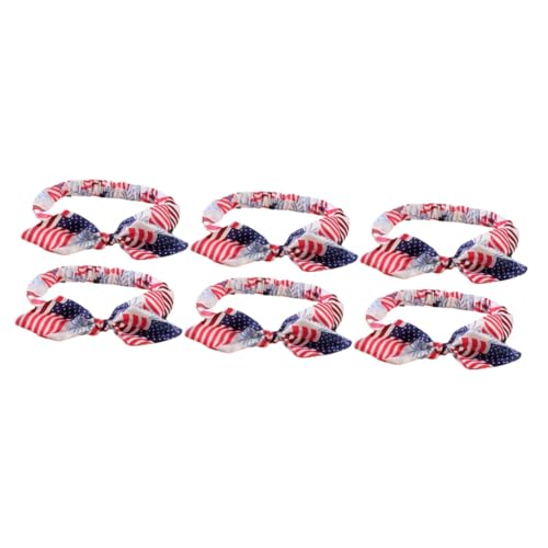 UPKOCH 6 Stk Stirnband Mit Amerikanischer Flagge Haargummis Für Kleinkinder Stirnbänder Für Neugeborene Baby-stirnbänder Für Mädchen Tiara Kleine Stoff Niedlich Tag Der Unabhängigkeit von UPKOCH