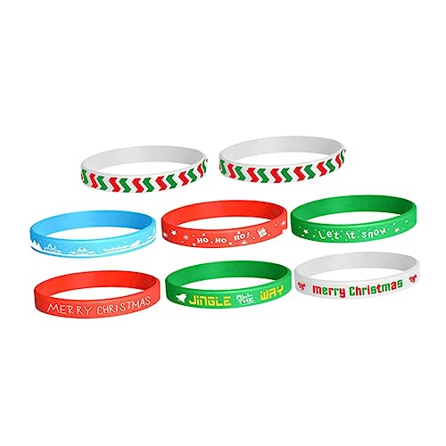 UPKOCH 8St Armband armbänder für weihnachts party weihnachtspresente weihnachten dekorative Armbänder Silikonarmbänder Weihnachtsmuster-Armbänder Kieselgel von UPKOCH