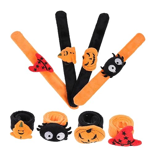 UPKOCH 8st Halloween-ring Spinnen-plüsch-armbänder Slap- -spielzeug Slap-armband-spielzeug 3d-slap-bands Kürbis-slap-armbänder Schlagarmband Geschenke Schüttgut Preis- Polyester Kind von UPKOCH