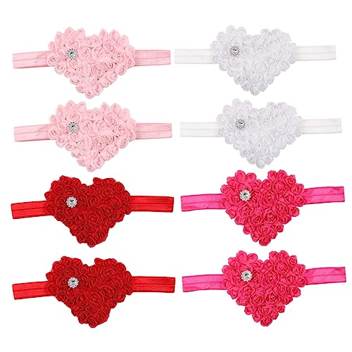 UPKOCH 8stücke Elastische Haarbänder Für Neugeborene Und Kleinkinder Weiche Kopfbedeckung Mit Blumen Und Herzen Accessoires Für Fotoshootings Und Besondere Anlässe von UPKOCH